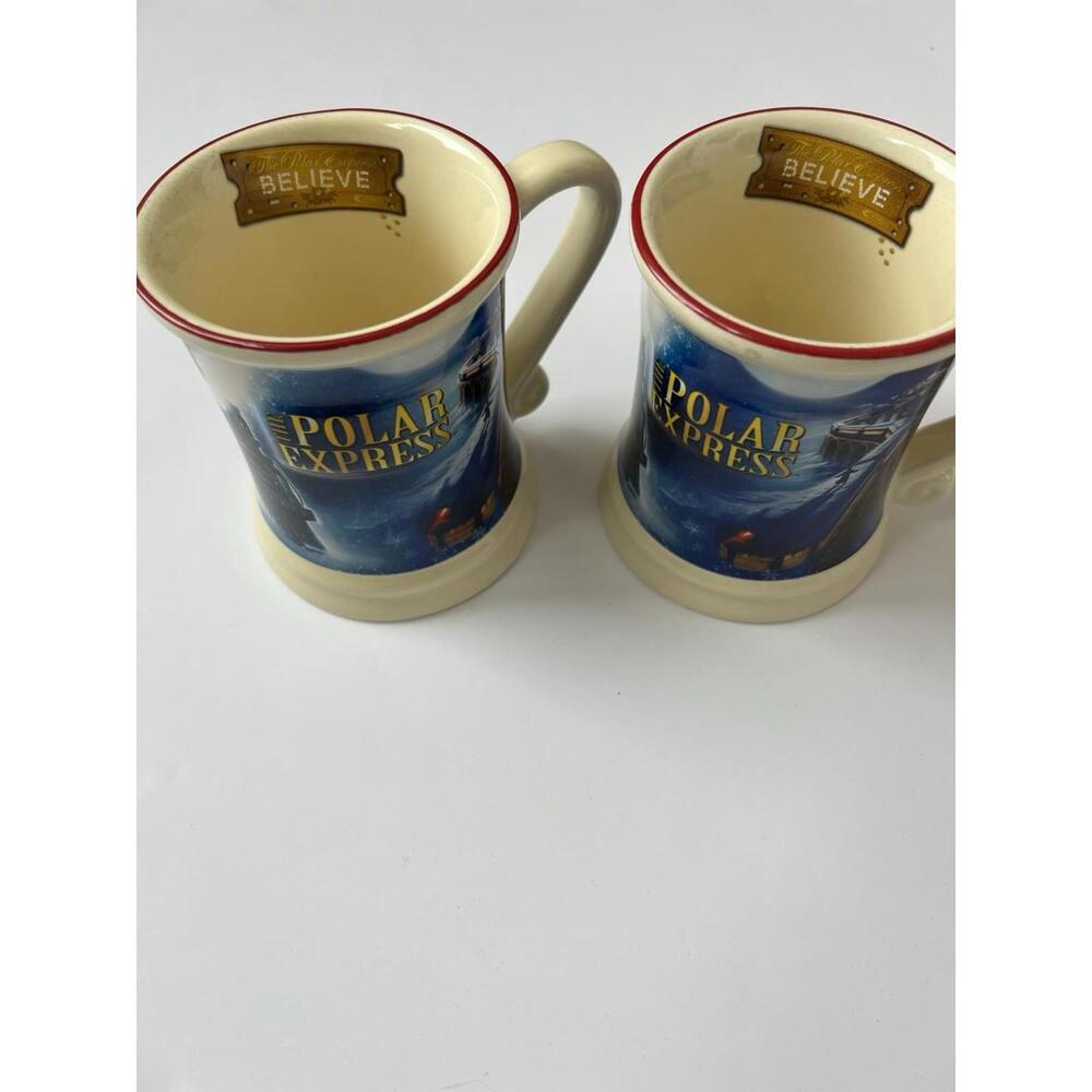 The Polar Express BELIEVE 3D Raised Ceramic Hot Chocolate Tea Coffee Mug Cup - Picture 2 of 4